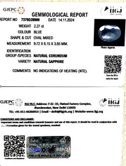 2.27/CT Natural Blue Sapphire with Govt Lab Certificate-16650